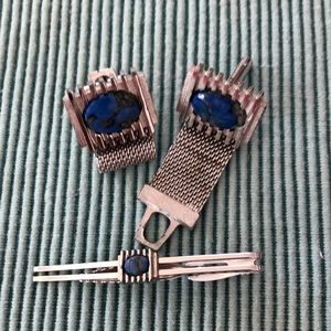 Hickok cuff links and tie clip